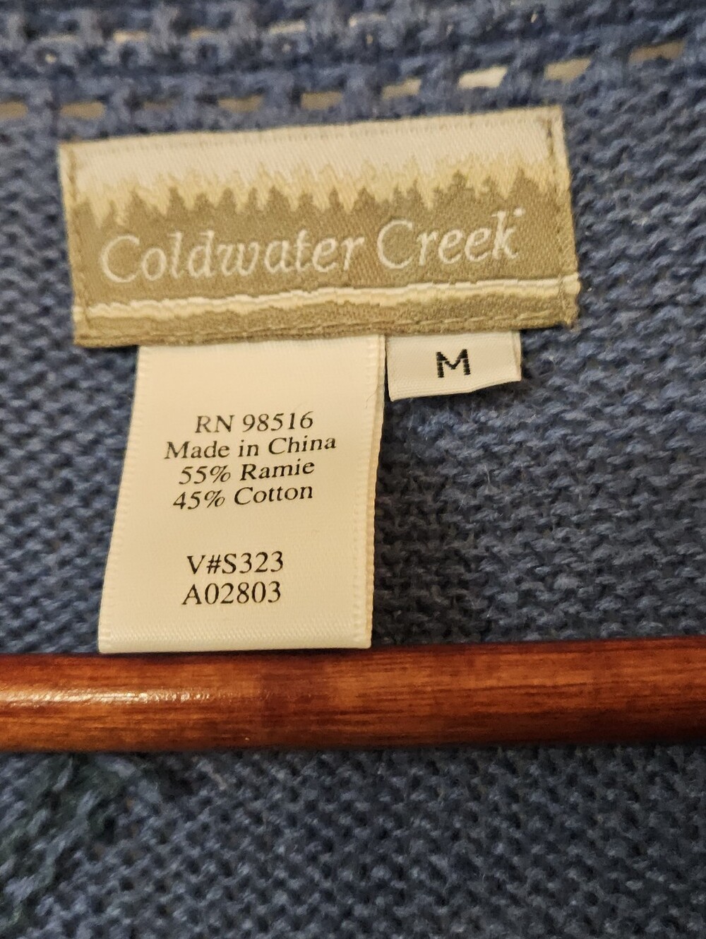 Coldwater Creek Vintage Blue Floral Knit Cardigan Sweater Medium Cottagecore - Picture 16 of 16